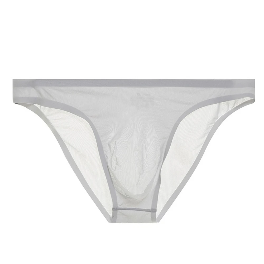 Cintura baixa Sexy Briefs para Homens, Calcinha Bulge Pouch, Ver Através De Roupa Interior, Lingerie Pura, Cuecas Respiráveis