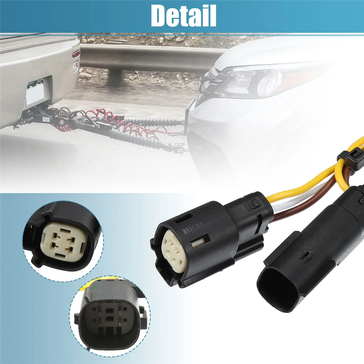 Conector de cablagem de reboque, 4 Way, 56327 118643 para Ford Transit 150 250 350 2015-2021