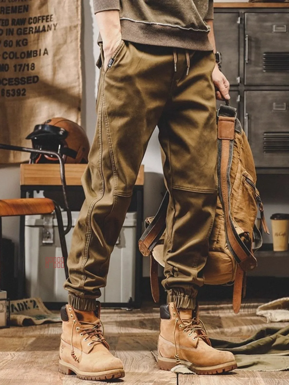 

Мужские брюки Kazuki Kuraii в американском ретро-стиле, свободные прямые повседневные брюки для весны и осени, молодежные, энергичные