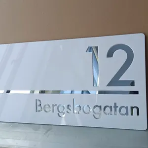 Acrylic outdoor sign of the 3D house number, personalized acrylic plate of the cut, exterior residential plate of the street number 10 Main Sales Custom Plate - №5