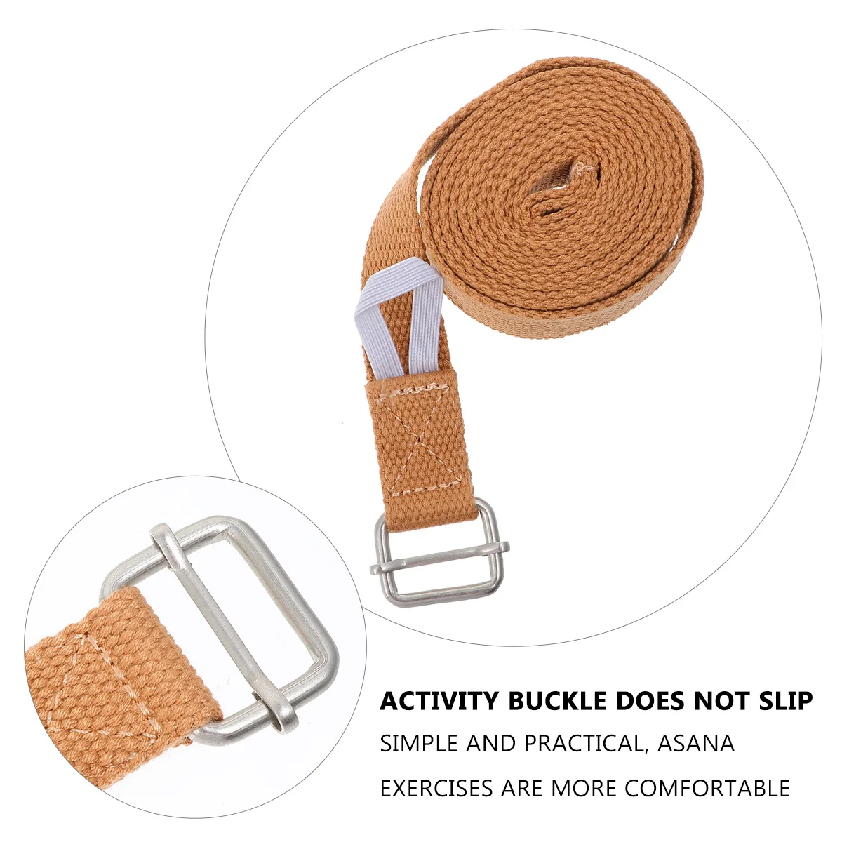 قطعة واحدة من حزام مقاومة اليوجا مثالي لجميع المستويات يعزز قوة المرونة، حزام تمرين محمول للياقة البدنية واليوجا