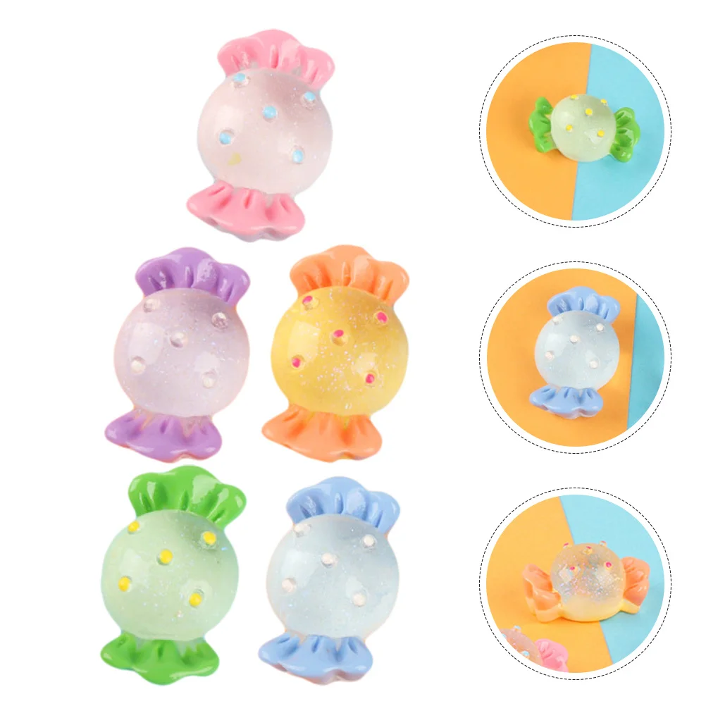 

18 Pcs Cute Keychain Charms Colorful Candy Pendant Embellishments for Crafts Decoration Kits Figurines Sweets