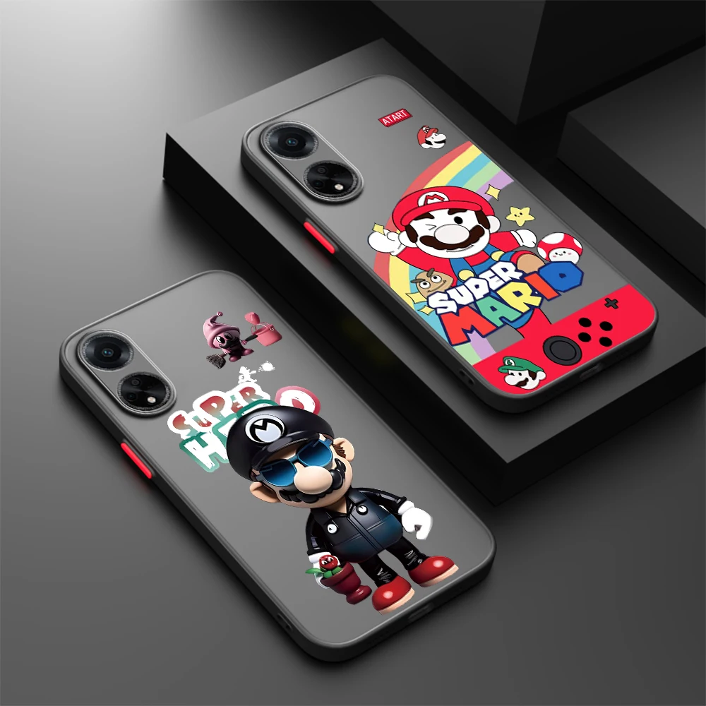 Cute Supers M-Marios Cartoon Frosted Translucent For OPPO X5 X3 A54S A5 A94 A16 A53S A57 A74 A72 A96 A98 A78 5G Cover