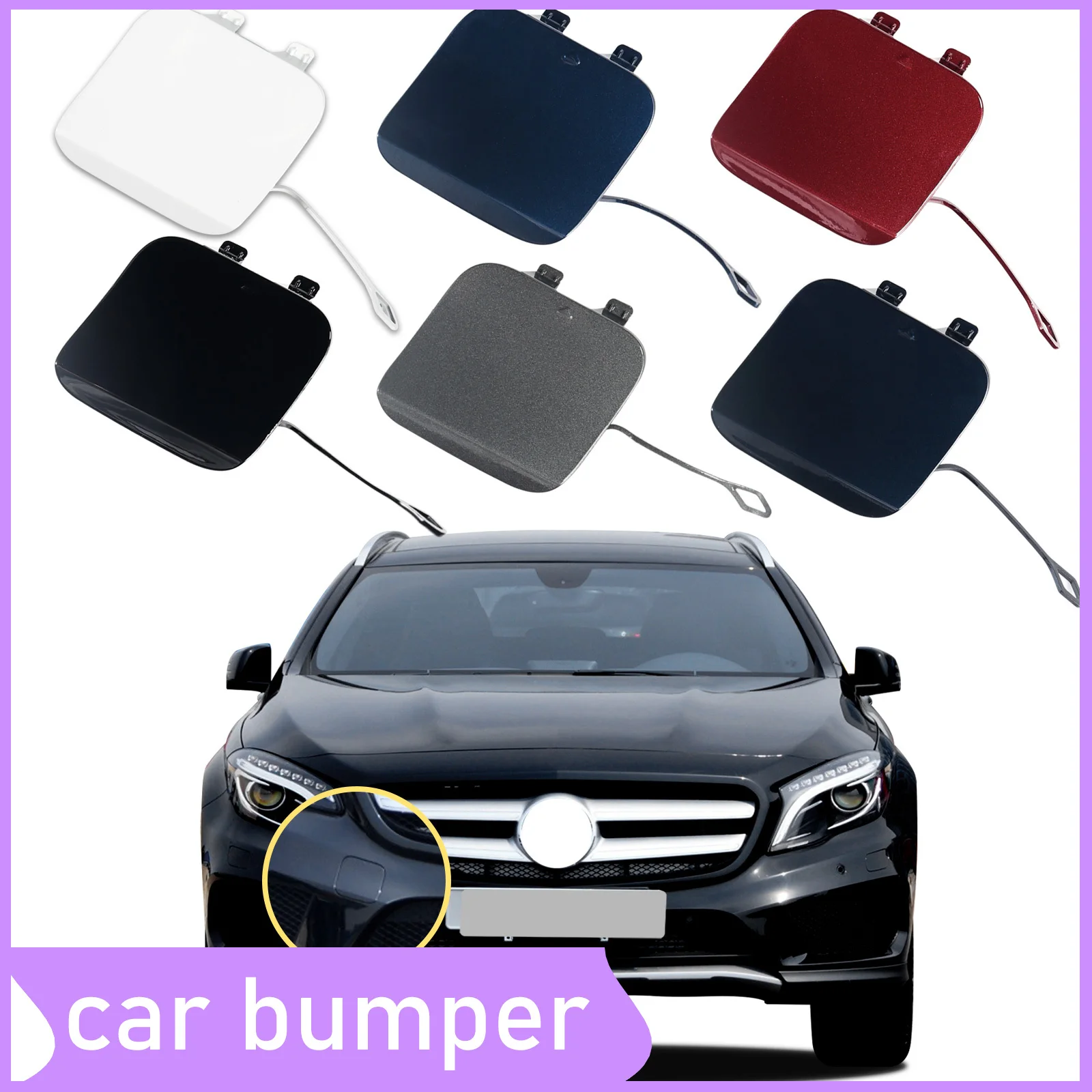 

Front Bumper Tow Hook Cap Towing Eye Cover For Mercedes-Benz GLA GLA200 GLA250 2012-2016 with AMG Line Package edition1568854922