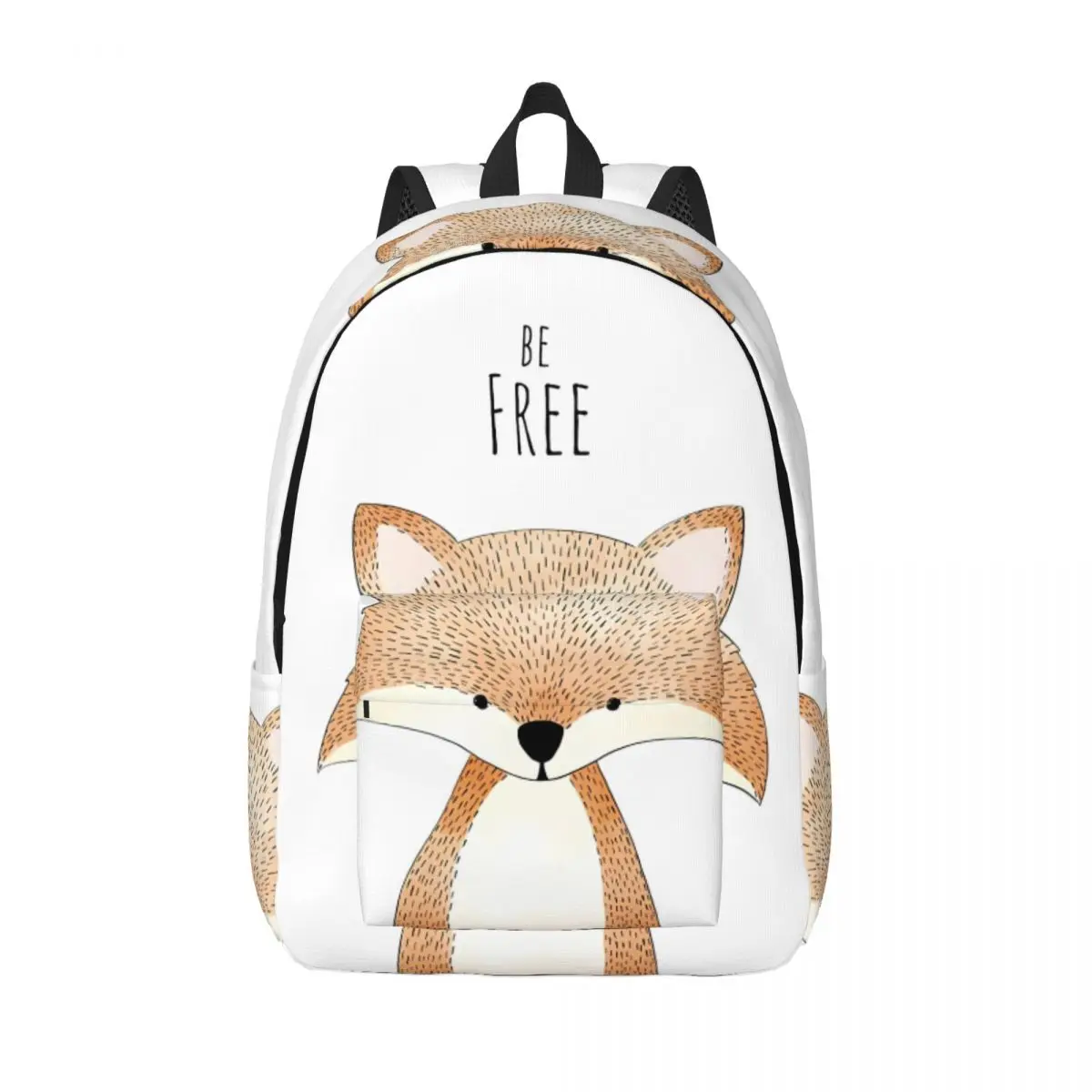 Kawaii Fox Printing Backpack Animal Funny Scribble Kawaii Backpacks Teen University Lightweight High School Bags Custom Rucksack