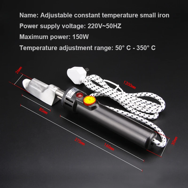 Adjustable Temperature Mini Iron For Leather Clothing Bag Shoes Crafting Surface Wrinkle Removal Smooth Industry Household Tools