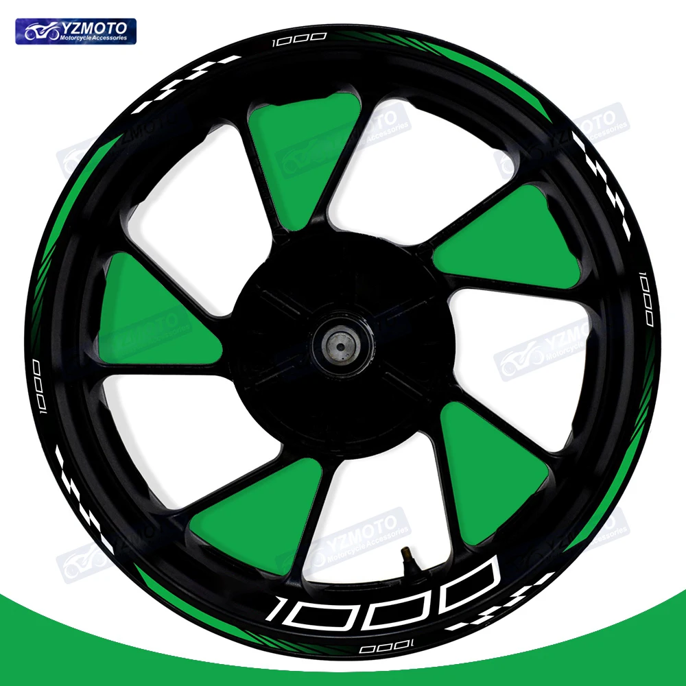 For Z1000 Motorcycle 17 Inch Front And Rear Wheel Sticker Modified Decorative Reflective Waterproof Hub Decal Rim Stickers