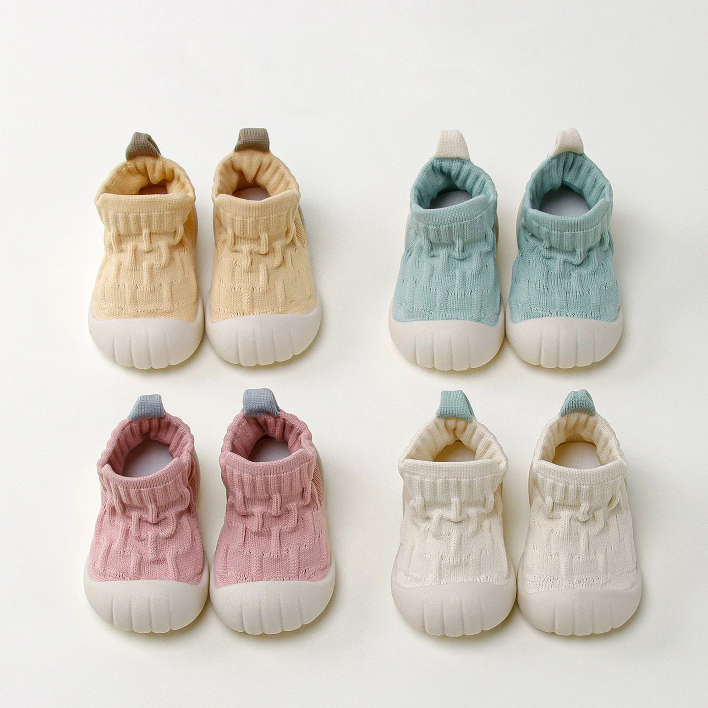 Spring Autumn Baby Boys Girls High Top Walking Shoes Kids Sneakers Child Soft Sole Anti Slip Knitted Infant Newborn Socks Shoes