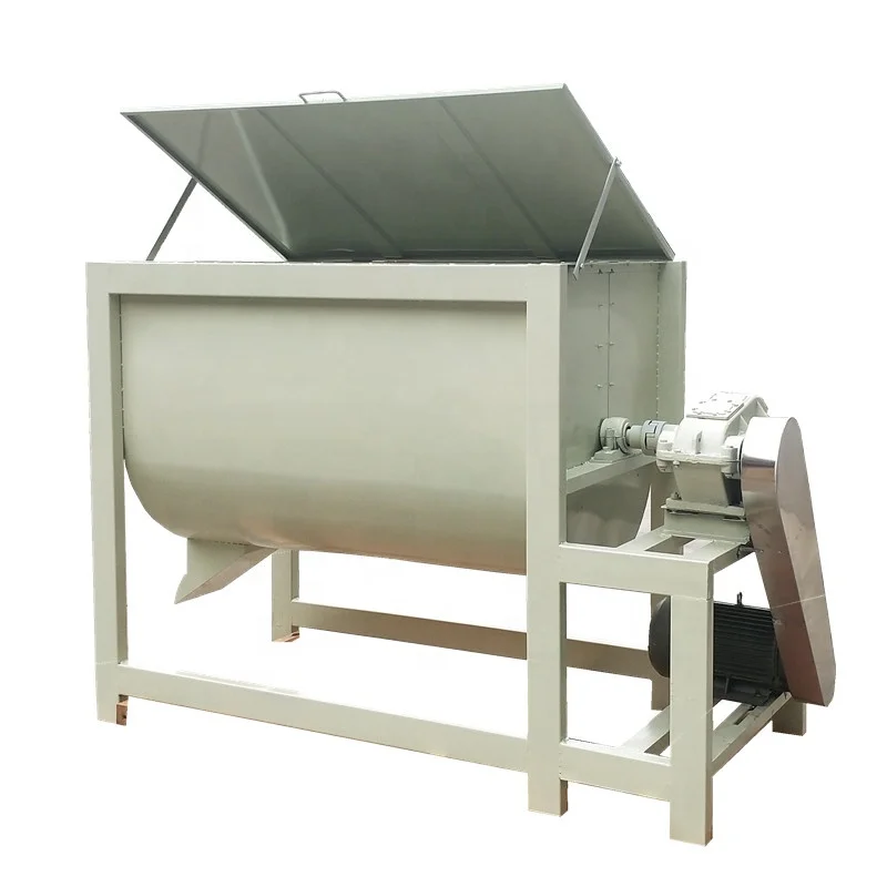 High output ribbon mixer blender double shaft mixing machine for pellet mill fish feed extruder