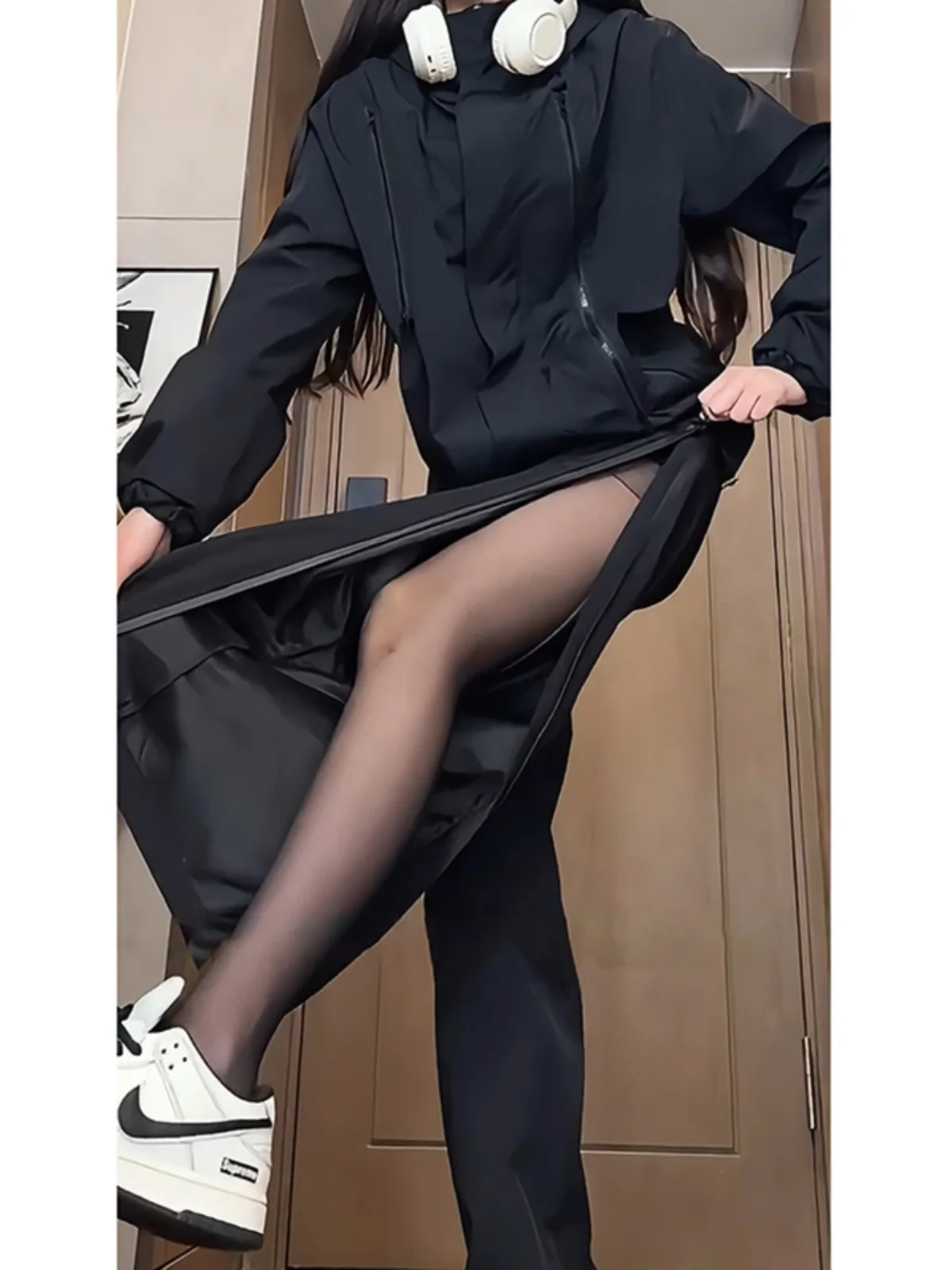 

American Sle Tee-Proof Fce Lined Casual Cargo Pants Men's Autumn Winter Straight Leg Zipper Side Open Mountain Climbin...