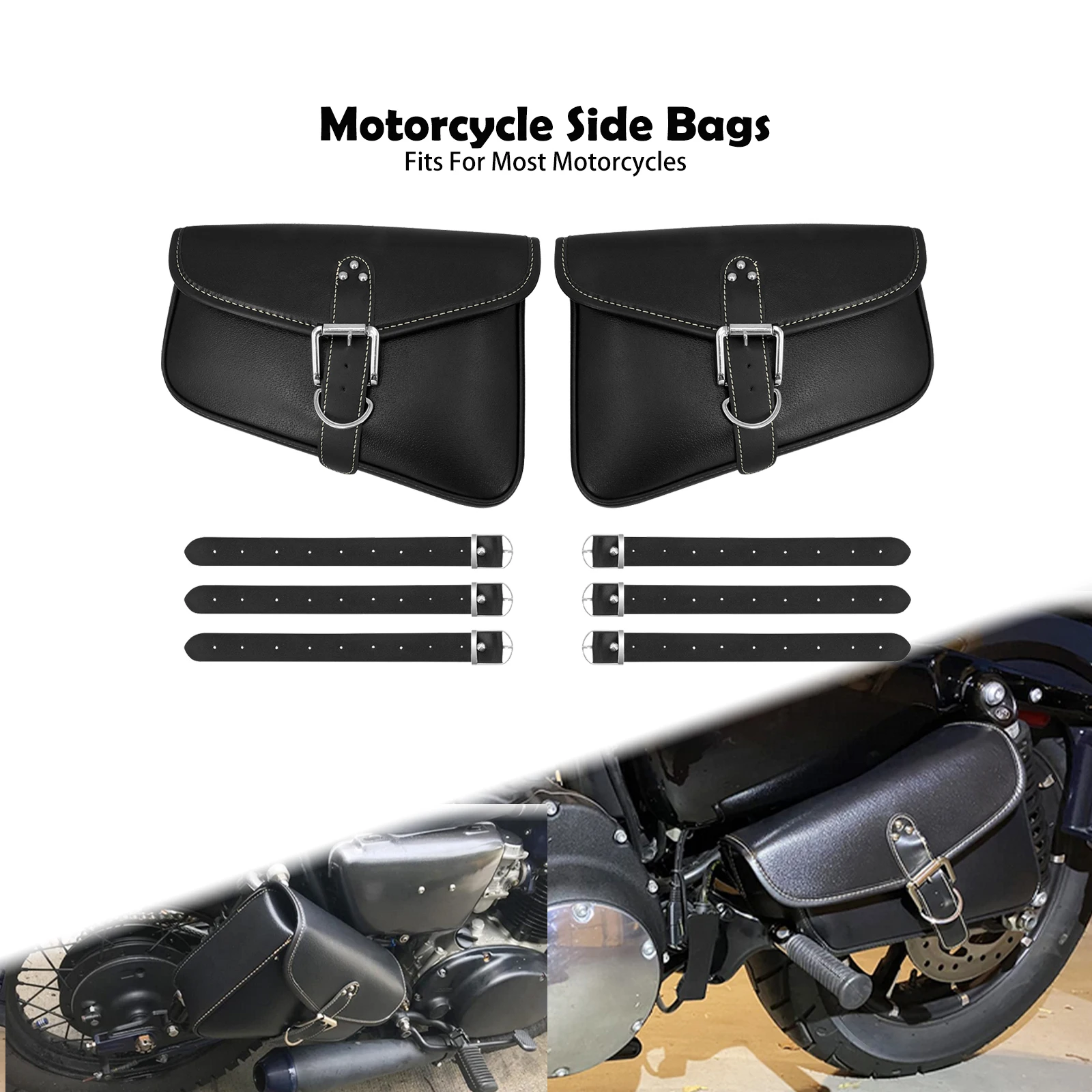 

Universal Motorcycle Side Swingarm Bags Saddlebags Waterproof Tool Luggage Leather Bag For Harley For Honda For Suzuki For BMW