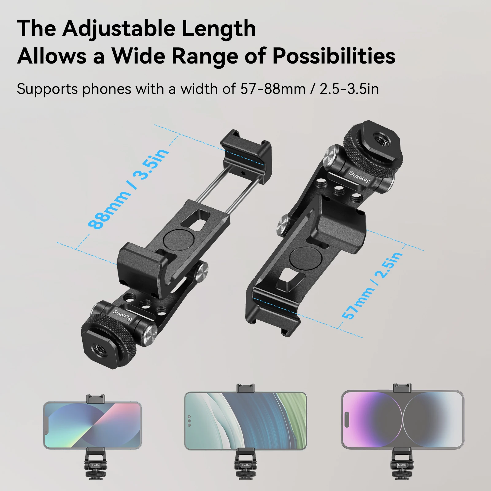 SmallRig Phone Support for DJI Series Stabilizers Free Adjustment Phone Mount Adapter for DJI RS3/RS 3 Pro/RS 3 Mini/RS 4Pro/RS4