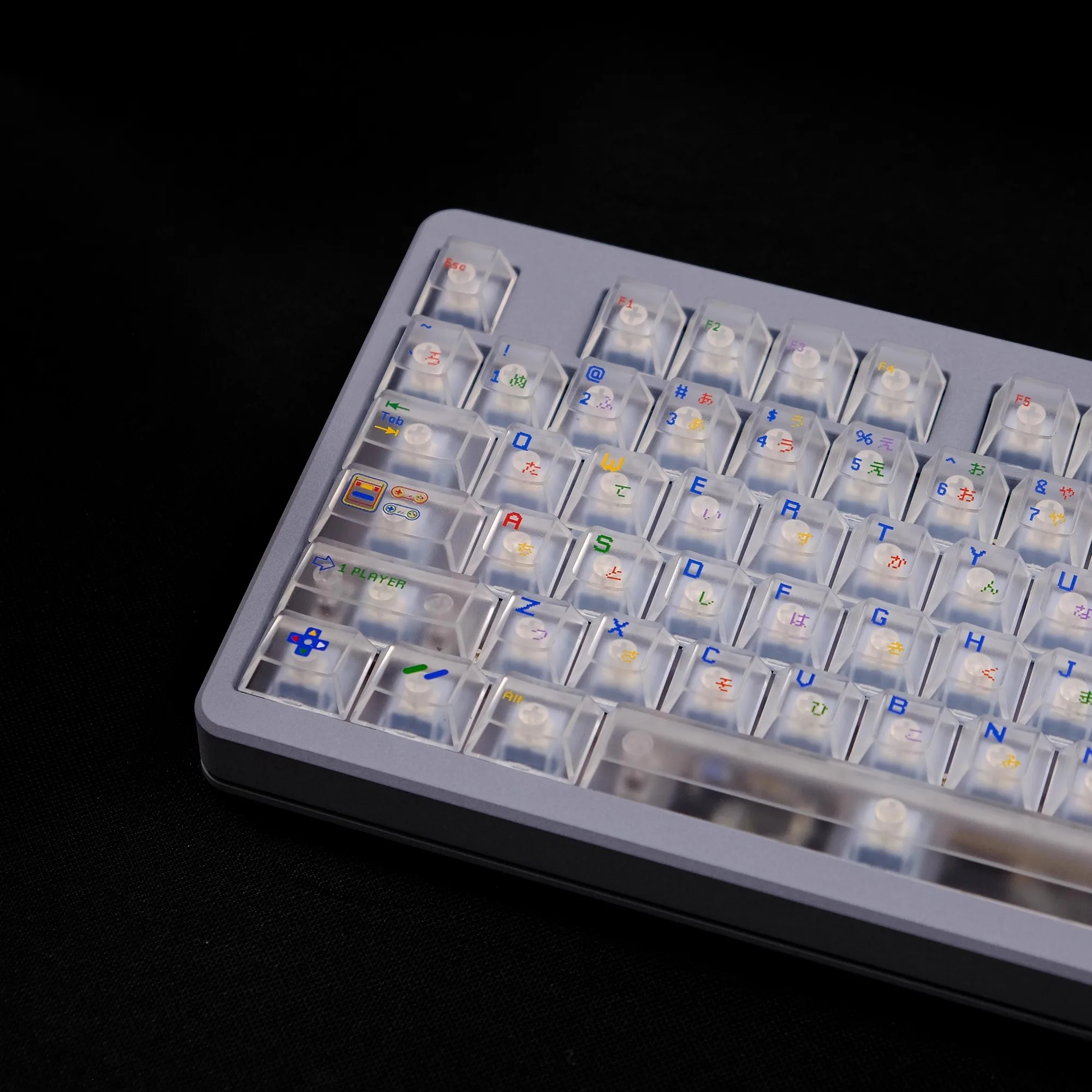 

Колпачки для клавиш Aifei Retro SFC, 122 клавиши, вишневый профиль, белые прозрачные колпачки для клавиш ПК для MX DIY, ISO-клавиши, механическая клавиатура