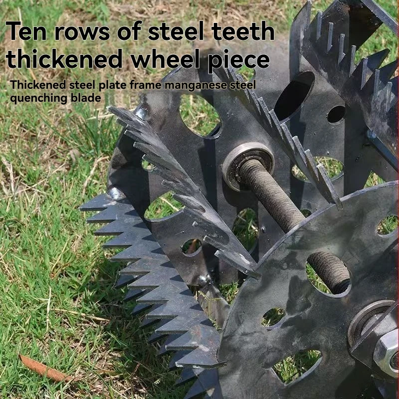 Agricultural Hand Push Ditching Cultivator With Rolling Wheels Durable Farm Tool For Weeding Tilling And Opening Furrows In Farm