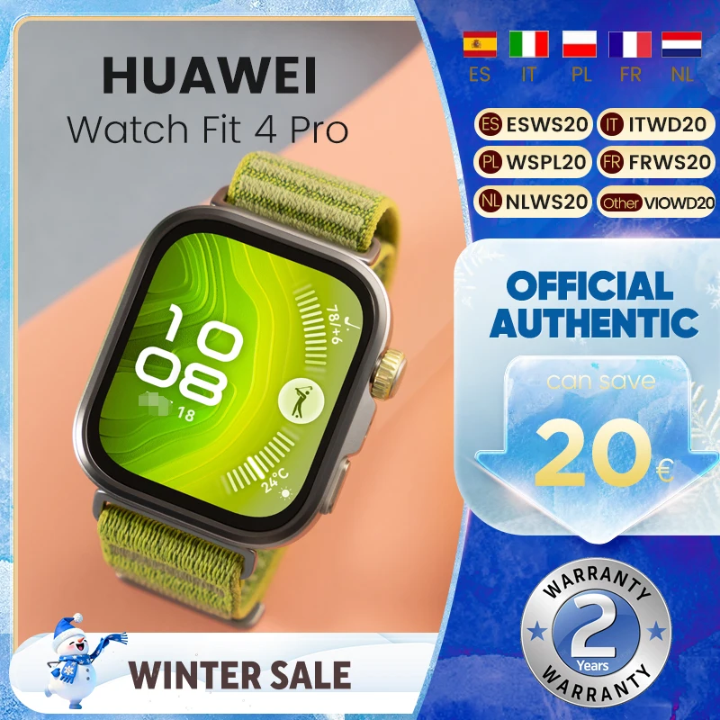 Reloj Inteligente Original HUAWEI WATCH FIT 4 Pro, Llamadas Bluetooth, HarmonyOS, Pantalla AMOLED a Color de 1.82 Pulgadas, Capacidad de Batería de 400 mAh