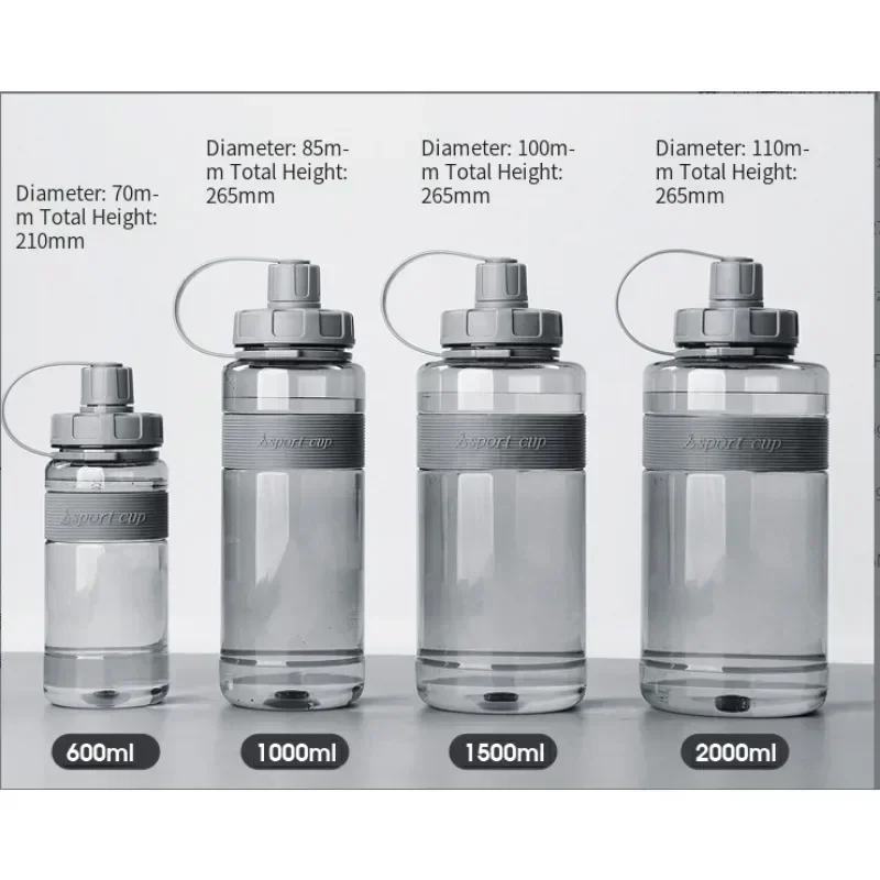 2 Liter Big Water Bottle With Straw 2L/1.5L/1L/0.6L Large Capacity School Gym Sports Drinking Bottles Fitness botella de agua 물병