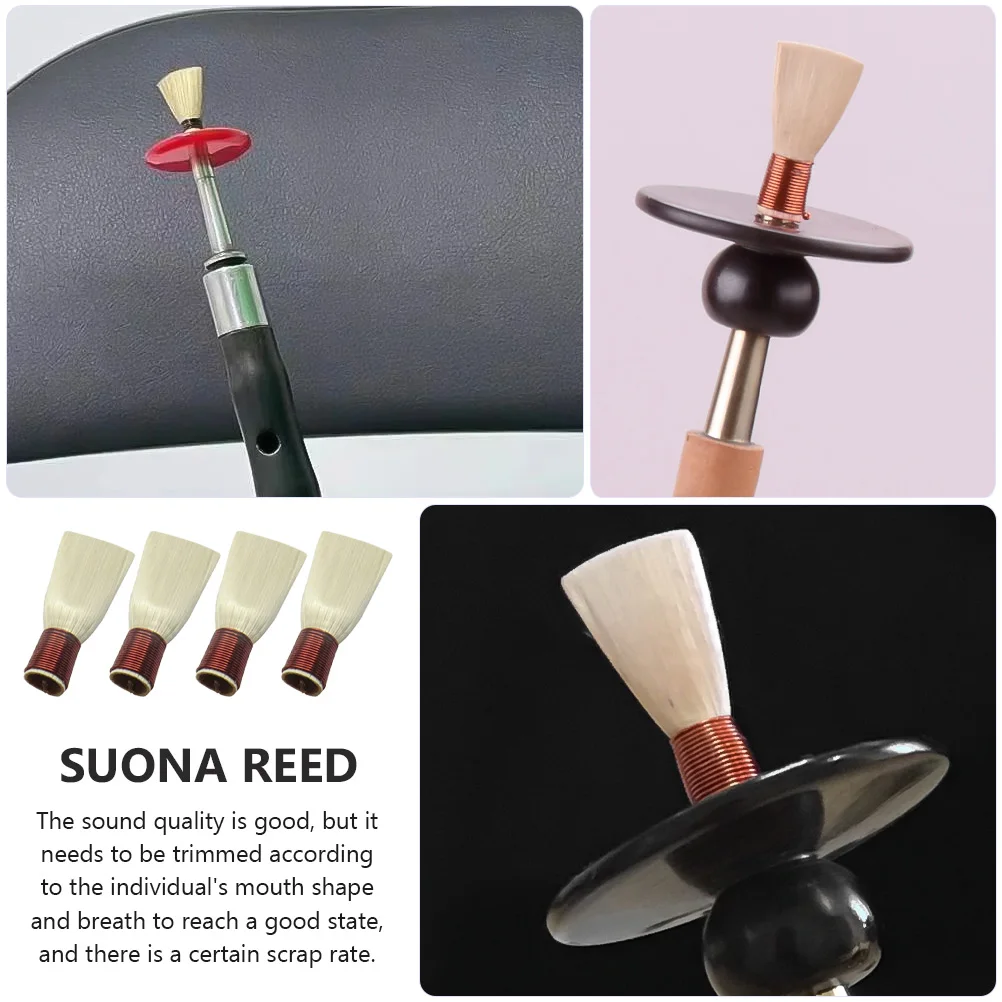 

4pcs Suona Reeds Natural Reed High Quality Sound Adjustable Accessories for Suona Instruments Musical Parts Accessories