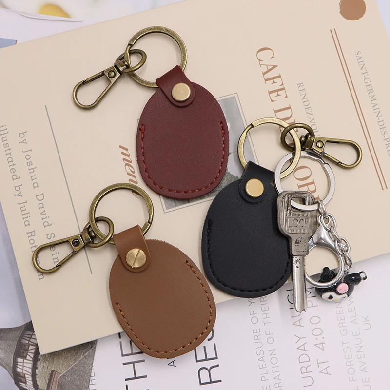 

Винтажный брелок с воздушной биркой из искусственной кожи, держатель для карт доступа в форме капли, портативный защитный чехол с полным покрытием, держатель