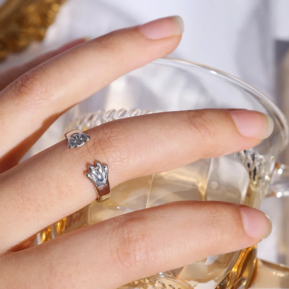 Cute Ring Cat Ear Finger Ring Animal Finger Open Design Adjustable Fashion Simple Ring for Women Girl Child Gift Jewelry Кольцо