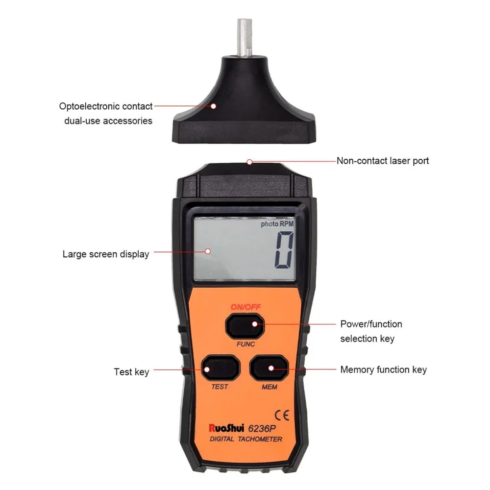 Contagiri digitale Laser Tacometro senza contatto sensore intelligente misuratore di velocità gamma 2.5-99999 RPM Tester motore portatile automatico