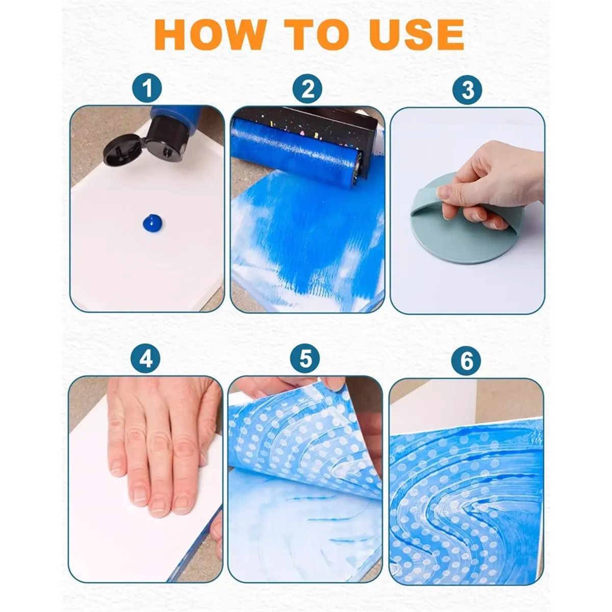 

Набор для гелевой печати: 5 гелевых пластин 7 дюймов, валик для нанесения геля, трафареты с растительными мотивами и бумага формата А5, для смешанной техники