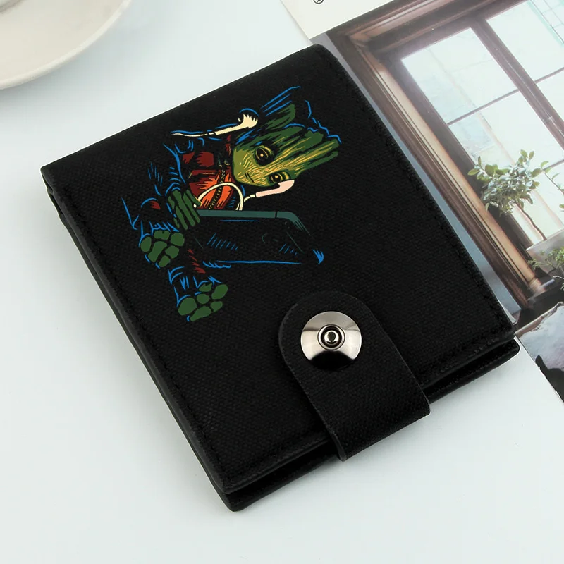 Cartoon Groot Wallet Men Short Dollar Clip Men Wallets Short Wallets Card Holder Simple Male Purse Coin Pocket Men Money Clips