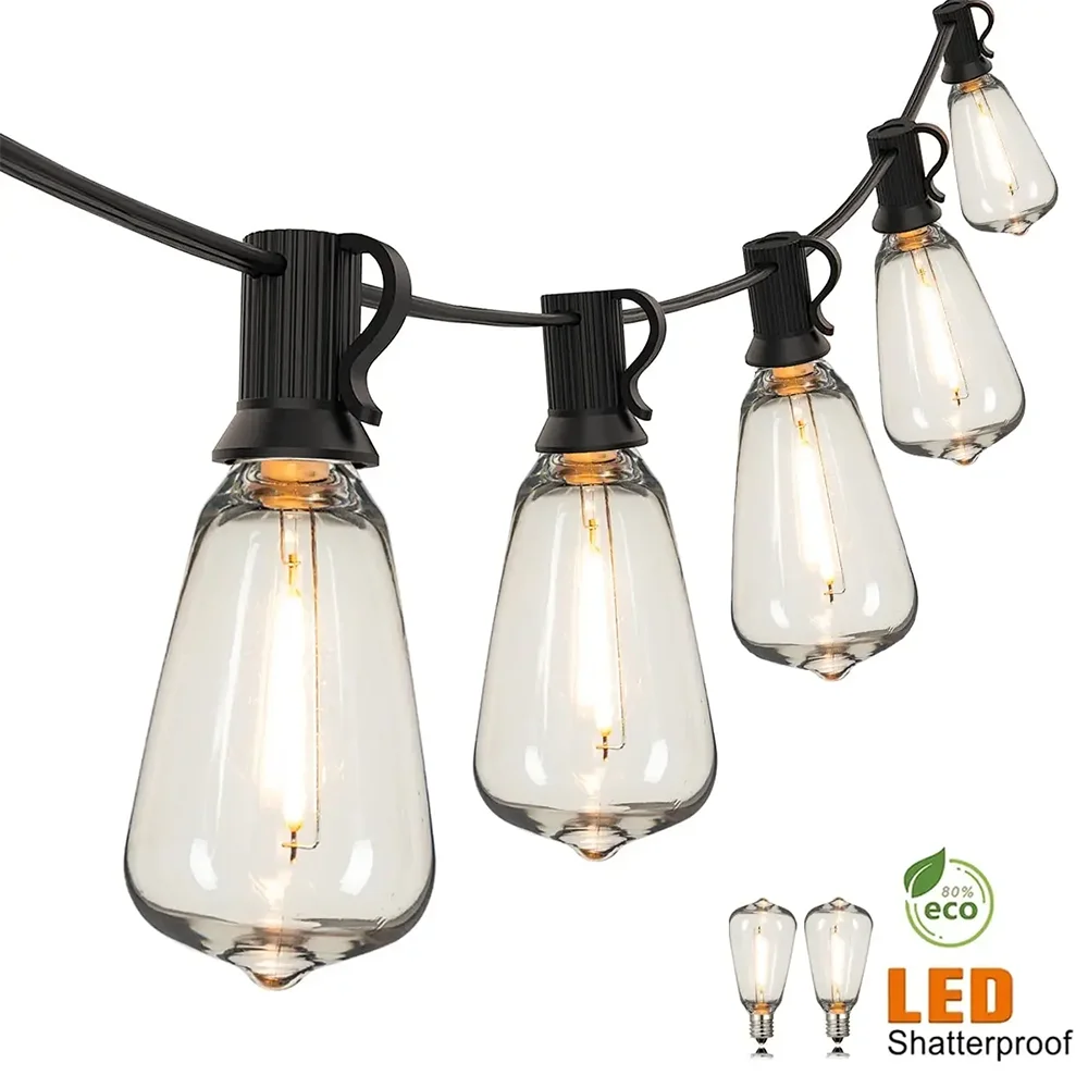

Outdoor Courtyard Garden Decoration Fairy Light String ST38 Shatterproof And Waterproof Plastic LED Bulb 110V US Plug