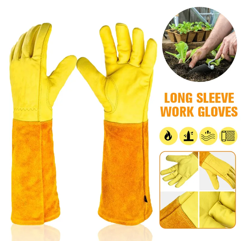 

Women Men Heavy Duty Gardening Rose Pruning Gloves Long Sleeve Work Welding Garden Gloves Thorn Proof Gloves