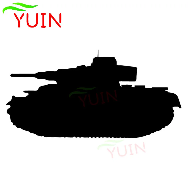 YUIN Armored Tank Military Scratch Cover Car Sticker Fashion Decoration PVC Waterproof Decal Black/White/Red/Laser/Silver