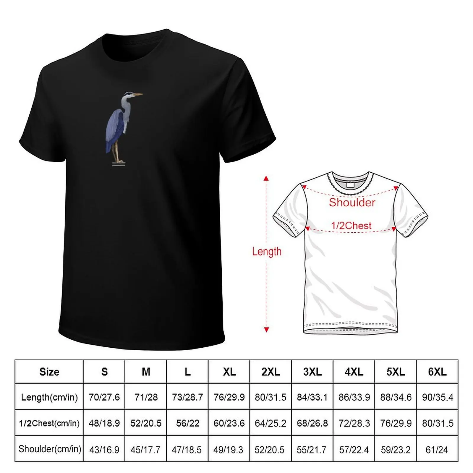 Great Blue Heron T-Shirt basketball graphic tees tshirts personalised funny costumes T-shirts for men cotton