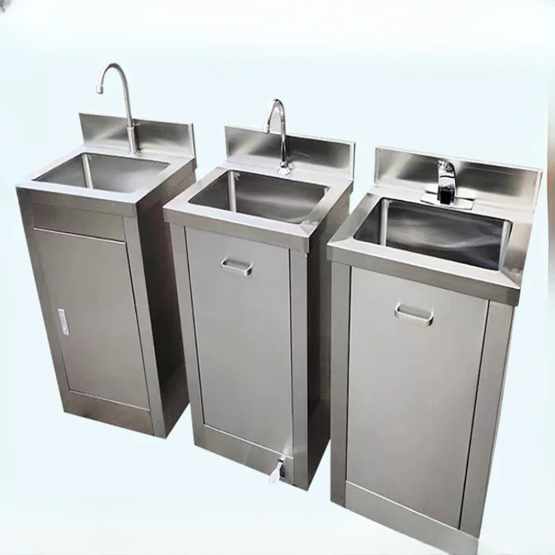 304 stainless steel hand washing sink single foot induction no workshop food factory medical operating room hand