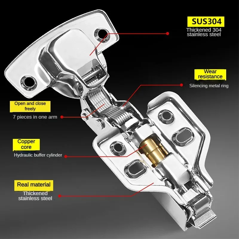 C Series Hinge Stainless Steel Door Hydraulic Hinges Damper Buffer Soft Close For Cabinet Cupboard Furniture Hardware