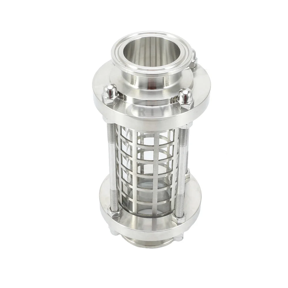 

With Grid Cover Fit 25/32/38/51mm Tube OD x 1.5" 2" Tri Clamp Homebrew Sanitary Diopter Flow Sight Glass SUS304