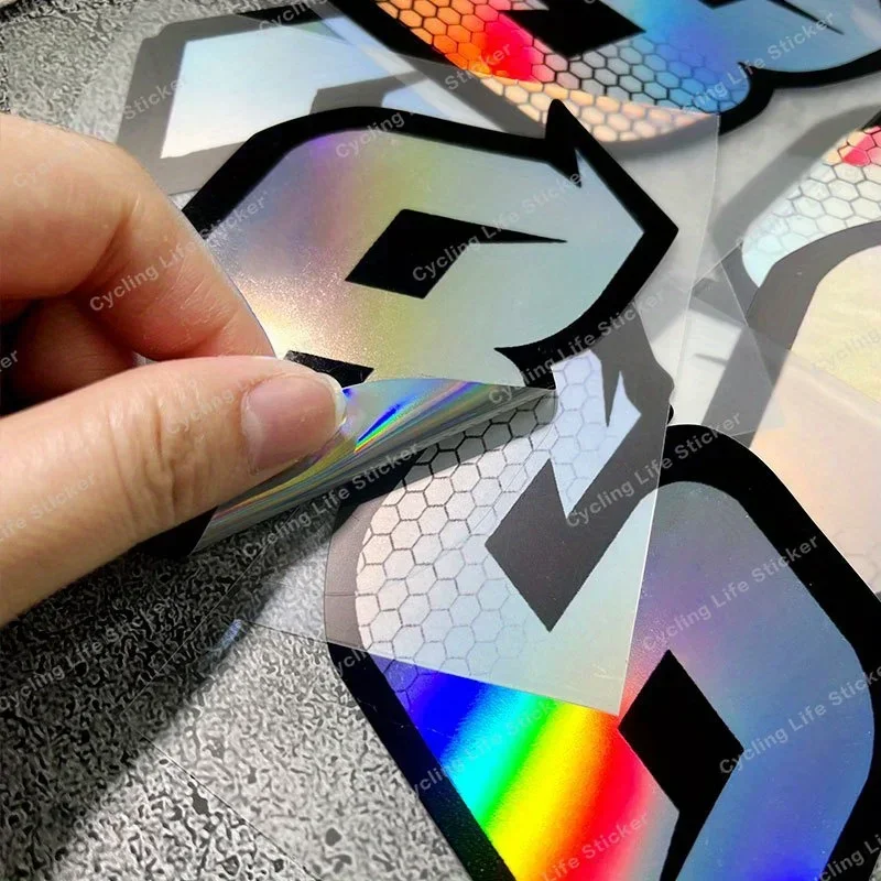자동차 오토바이 스타일링 장식 레이스 ID 테마 데칼 액세서리용 홀로그램 레이싱 번호 스티커 세트 1개