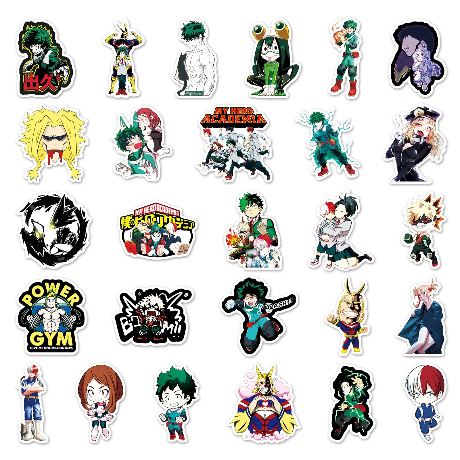 106/50/30PCS Izuku Midoriya All Might Katsuki Bakugou Popular Anime Graffiti Waterproof Diy Suitcase Laptop Decorative Stickers