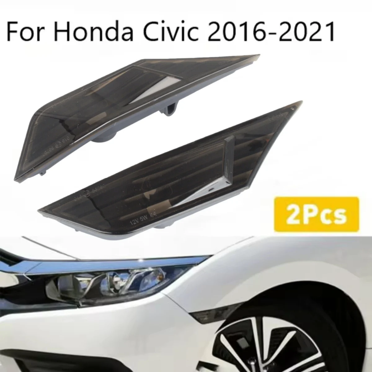 Car Front Bumper Side Marker For Honda Civic Coupe Sedan 2016 2017 2018 2019 2020 2021 Durable Car Lamp Accessories view 6