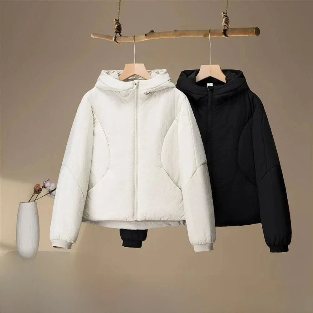

L-Series Women's Winter Jaet High Fluffy Warm Anti-Cold Faionable Cotton Coat Hooded Zipper Closure Long Sve Regular Fit