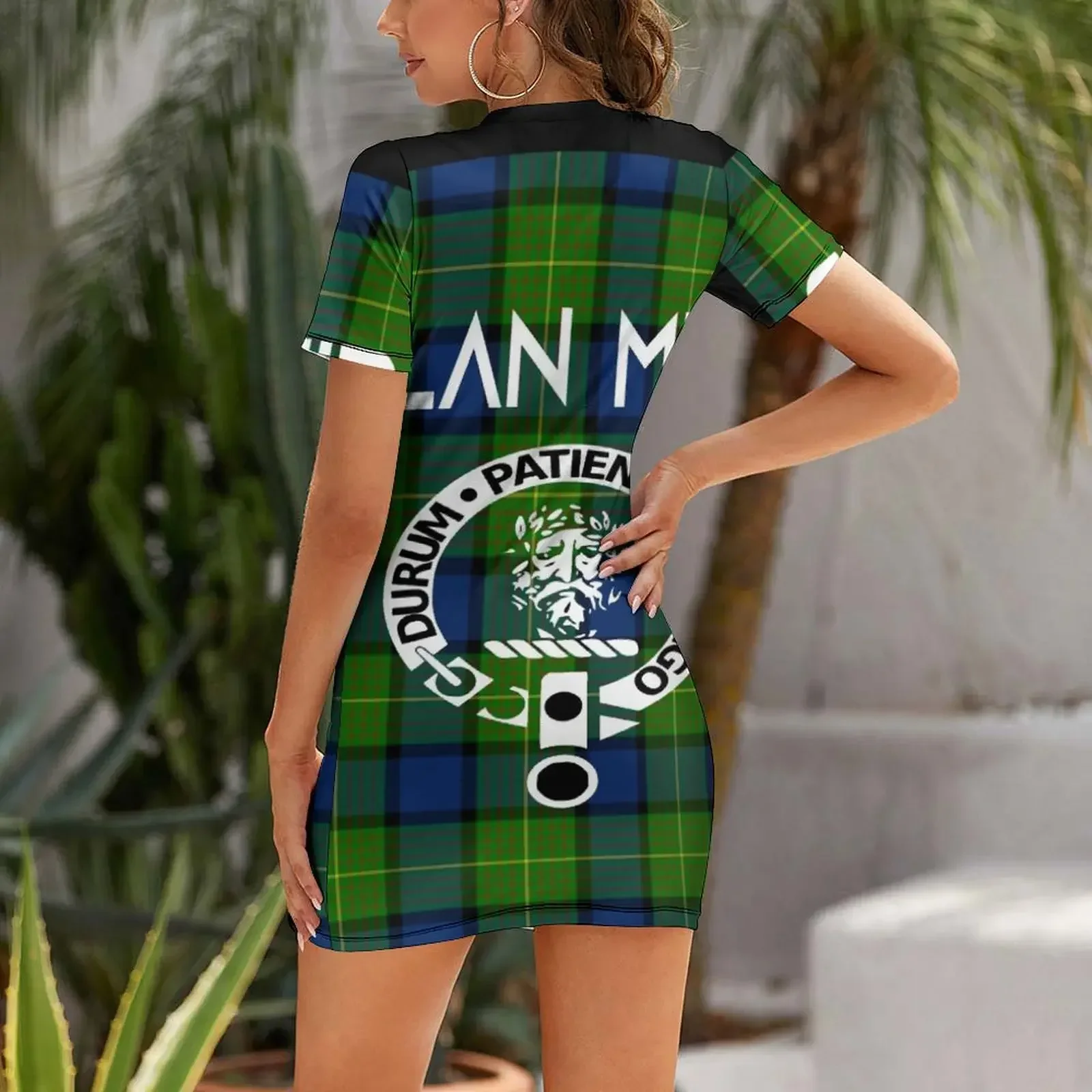 Clan Muir Tartan Short-Sleeved Dress women's evening dress 2026 women formal occasion dresses women dresses view 2