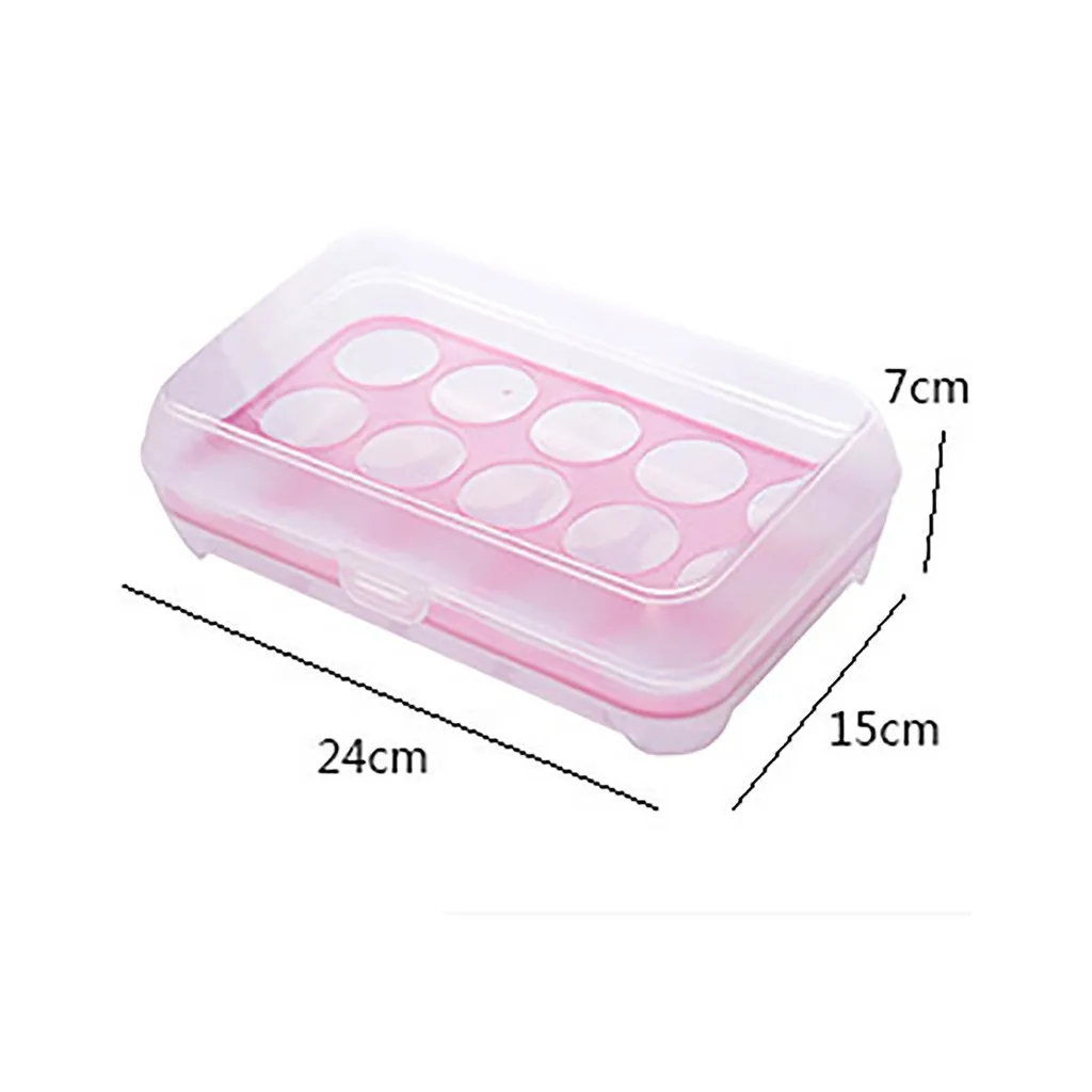 Single Layer Refrigerator Food 15 Eggs Airtight Storage Container Plastic Box