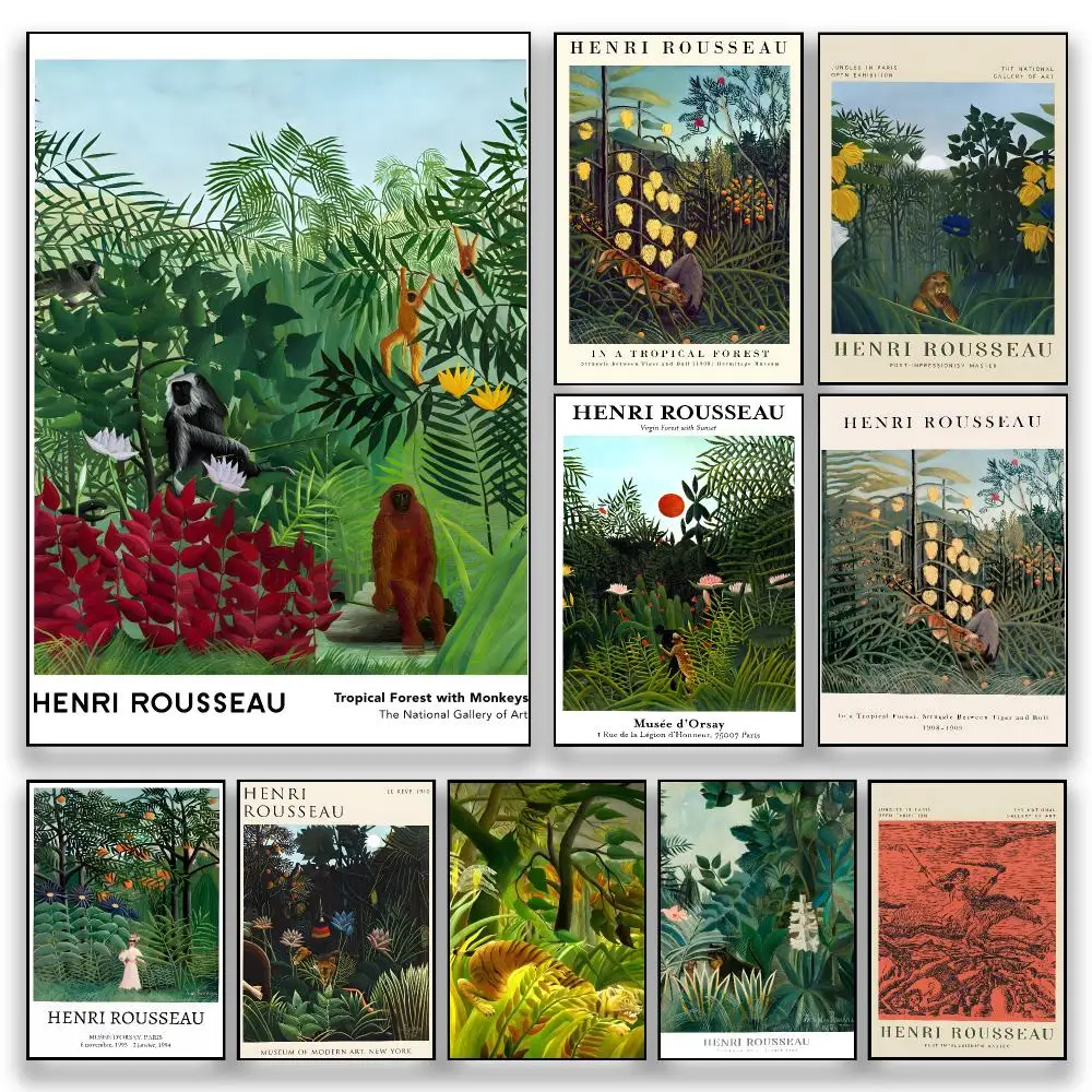 Artist Exotic H-Henri Rousseau Poster HD Wall Decor for Bedroom Living Room Dorm Bar Cafe Gift