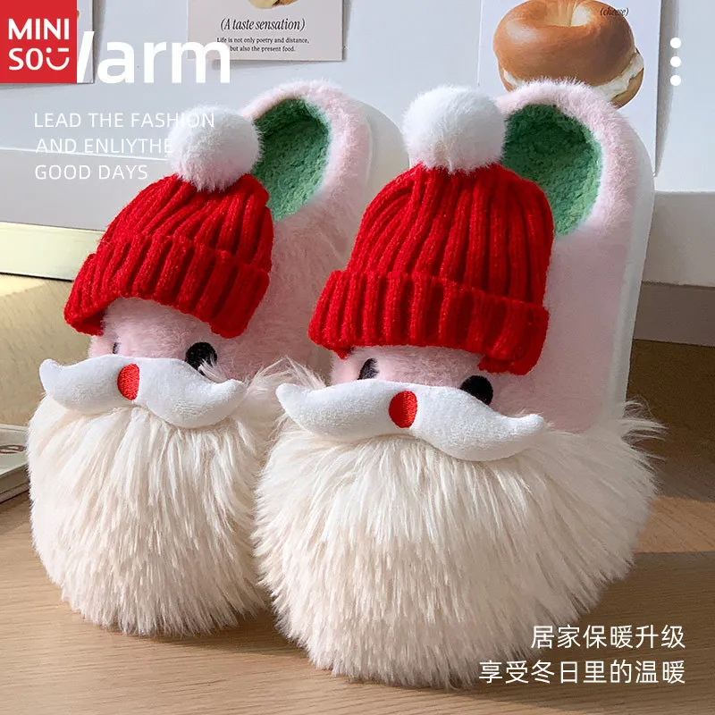 

2025 Christmas Santa Claus Womens Slippers Indoor Outdoor Warm Fleece Shoes