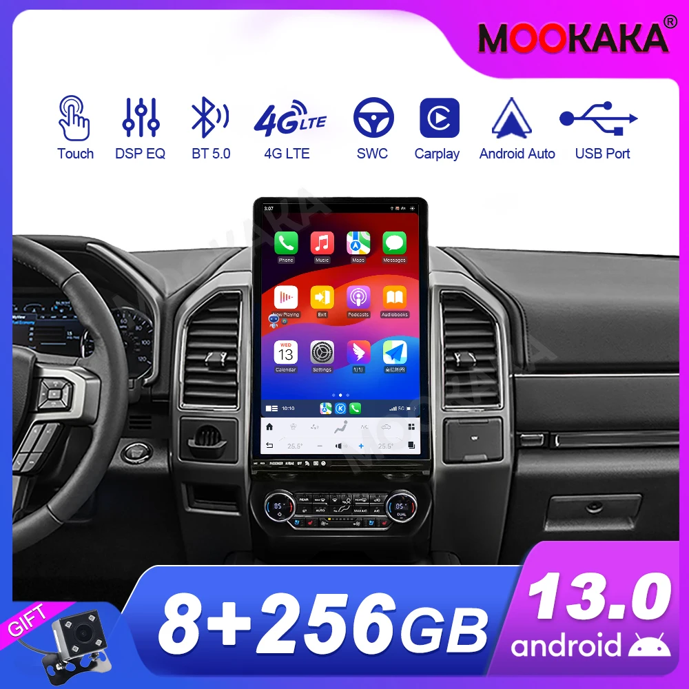 

Для Ford Explorer 2018-2021 Android автомобильный радиоприемник мультимедийное видео беспроводной Carplay авторадио стерео GPS навигация головное устройство