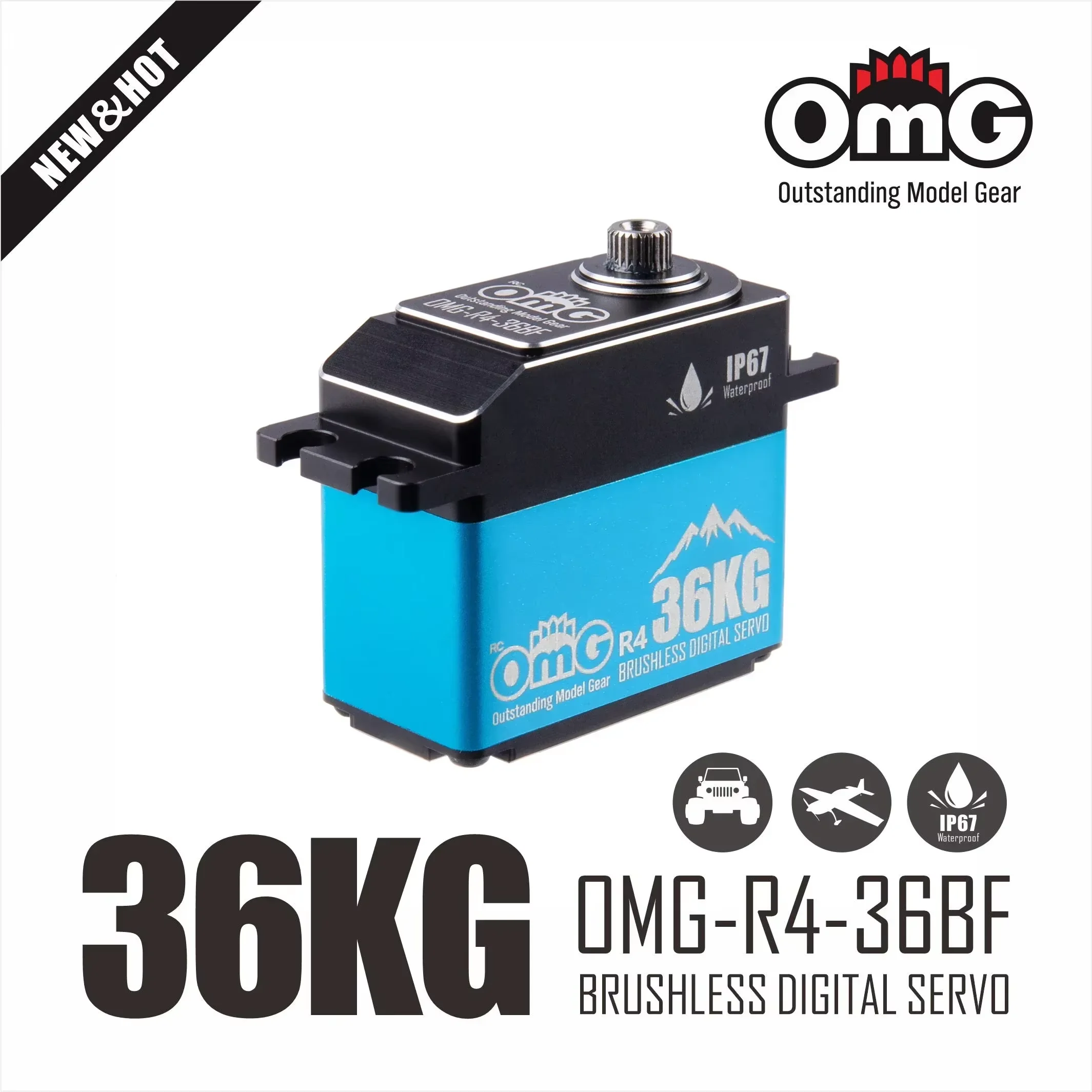 OMG-R4-25BF 35BF 36BF 40BF Programmable Burshless Digital Servo High Voltage 36KG for RC Car