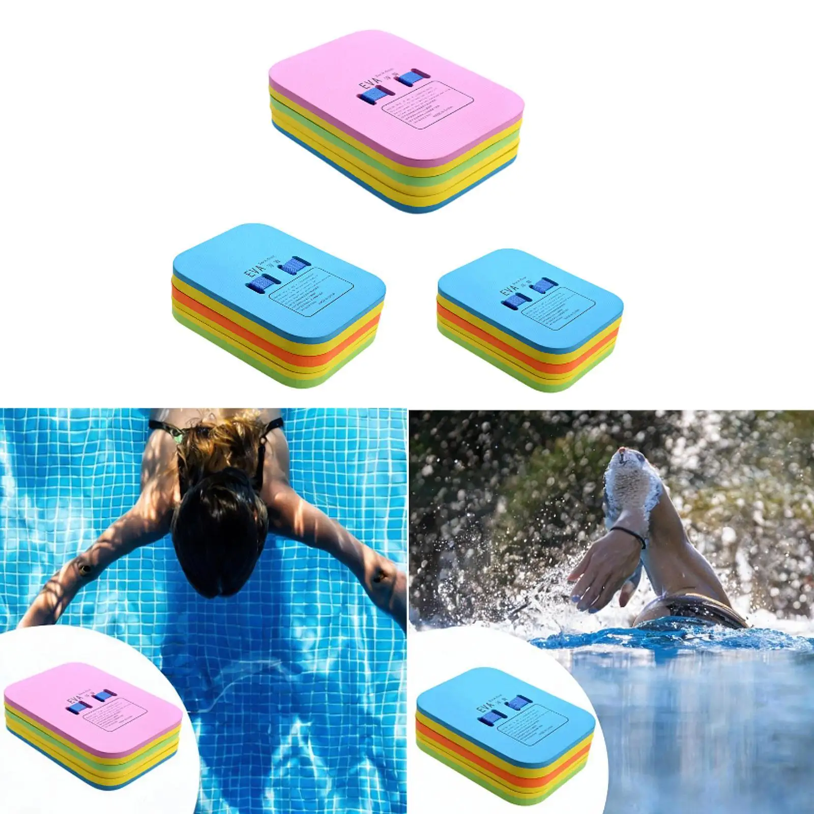

Back Float, Swim Float Kids Adults Waterproof w/ Adjustable Split Layers Rectangle Comfortable Training Gear, EVA Foam Board