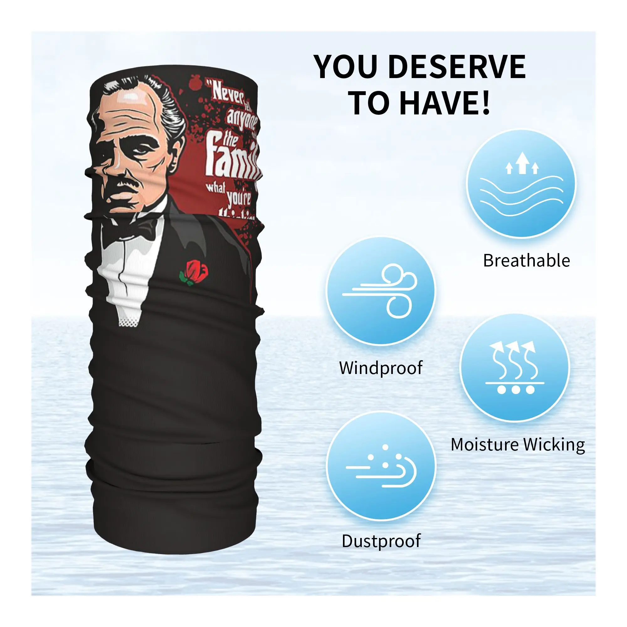 The Godfath Bandana Funda para el cuello Bufanda mágica impresa Mascarilla multifunción Ciclismo Unisex Adulto Transpirable