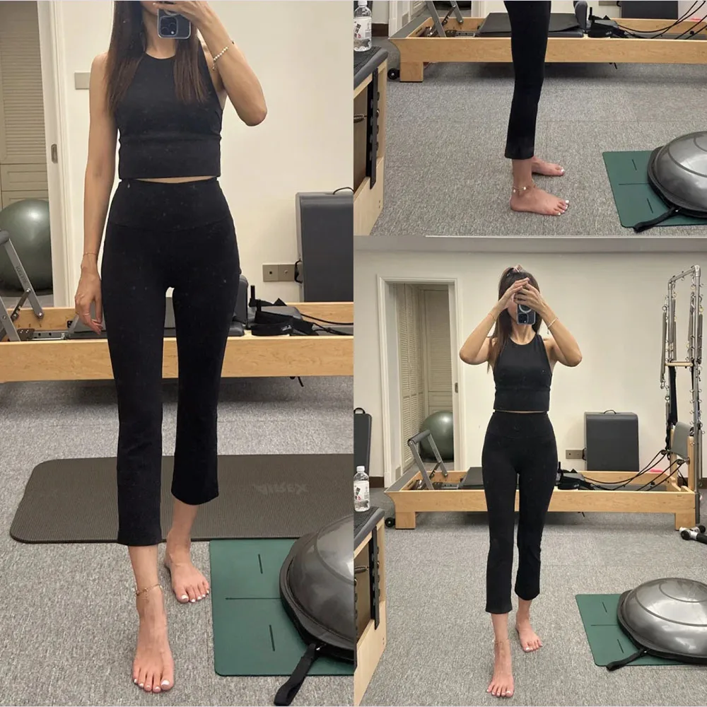 

‌Women's 23" Flared Yoga Pants - High Waist Butt Lifting Workout Leggings with Quick Dry & Breathable Fabric