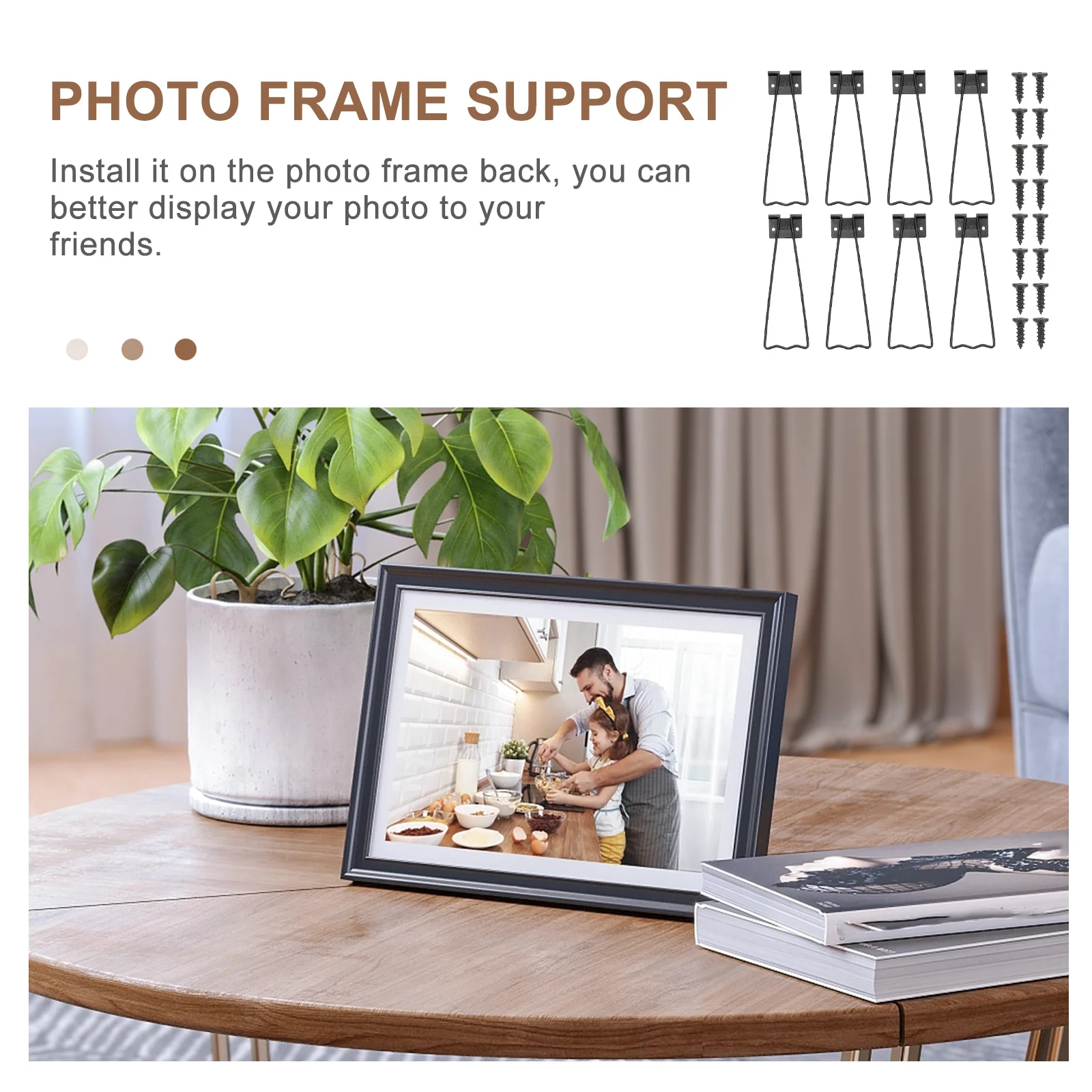

1 set 1 Set Photo Back Bracket Iron Stand Easel For Picture Frame Support Display Frame Holder Cost-Effective Accessories