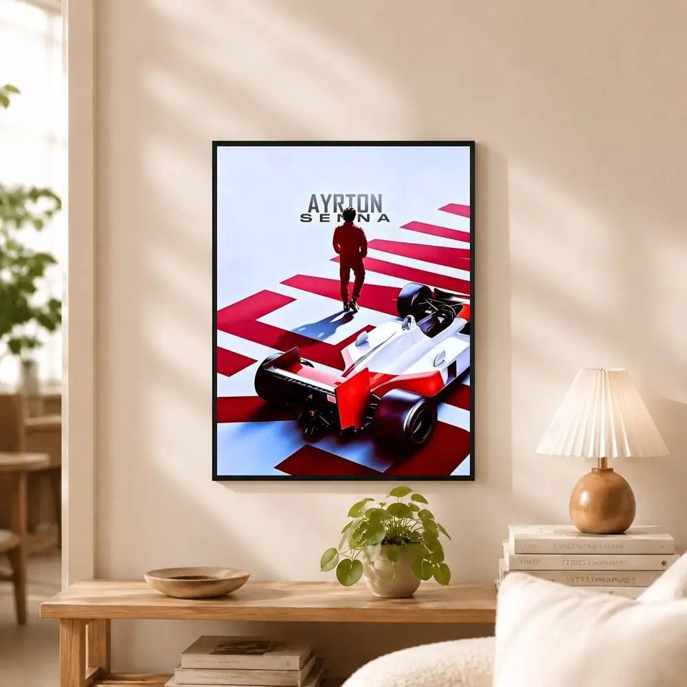 R-Racing Driver Ayrton Senna-a   Poster High Quality Dorm Living Room Aesthetic Wall Decoration Painting Stickers Gift