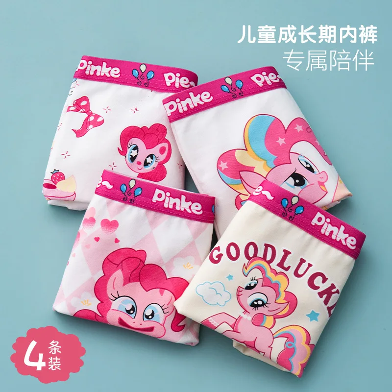 

4pcs/set Miniso My Little Pony Underwear Cotton Anime Cartoon Girls Shorts Panties Cosplay Underpants Kids Briefs Gifts