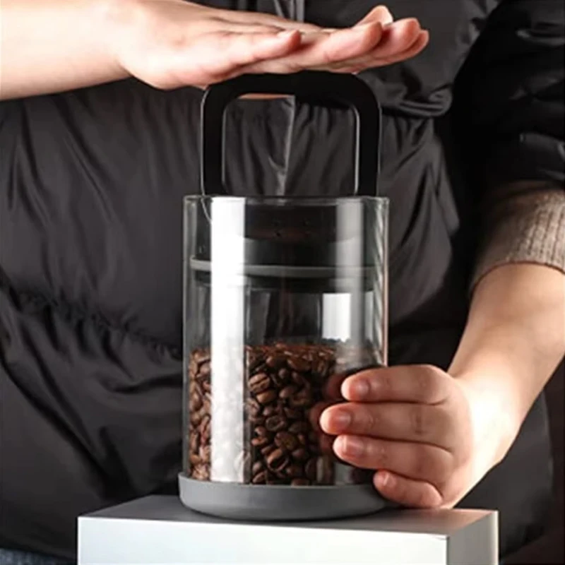 علب القهوة الزجاج مختومة جرة الزجاج فراغ مختومة تخزين جرة للمكسرات والوجبات الخفيفة الآفات برهان محكم الحاويات سعة كبيرة #4